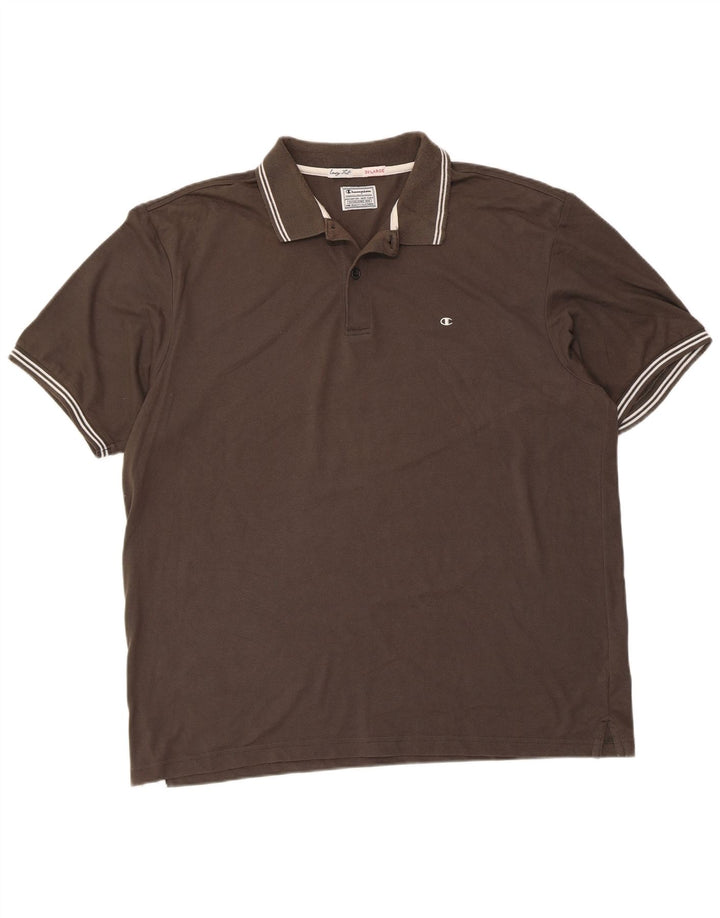 CHAMPION Mens Easy Fit Polo Shirt 3XL Brown Cotton