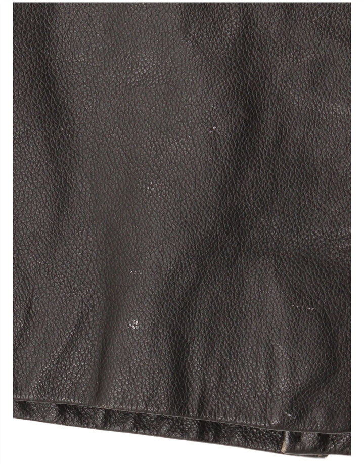 St. Bernard Mens Leather Jacket UK 40 Large Black Leather