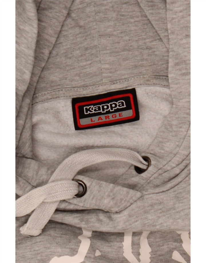 KAPPA Mens Graphic Hoodie Jumper Large Grey