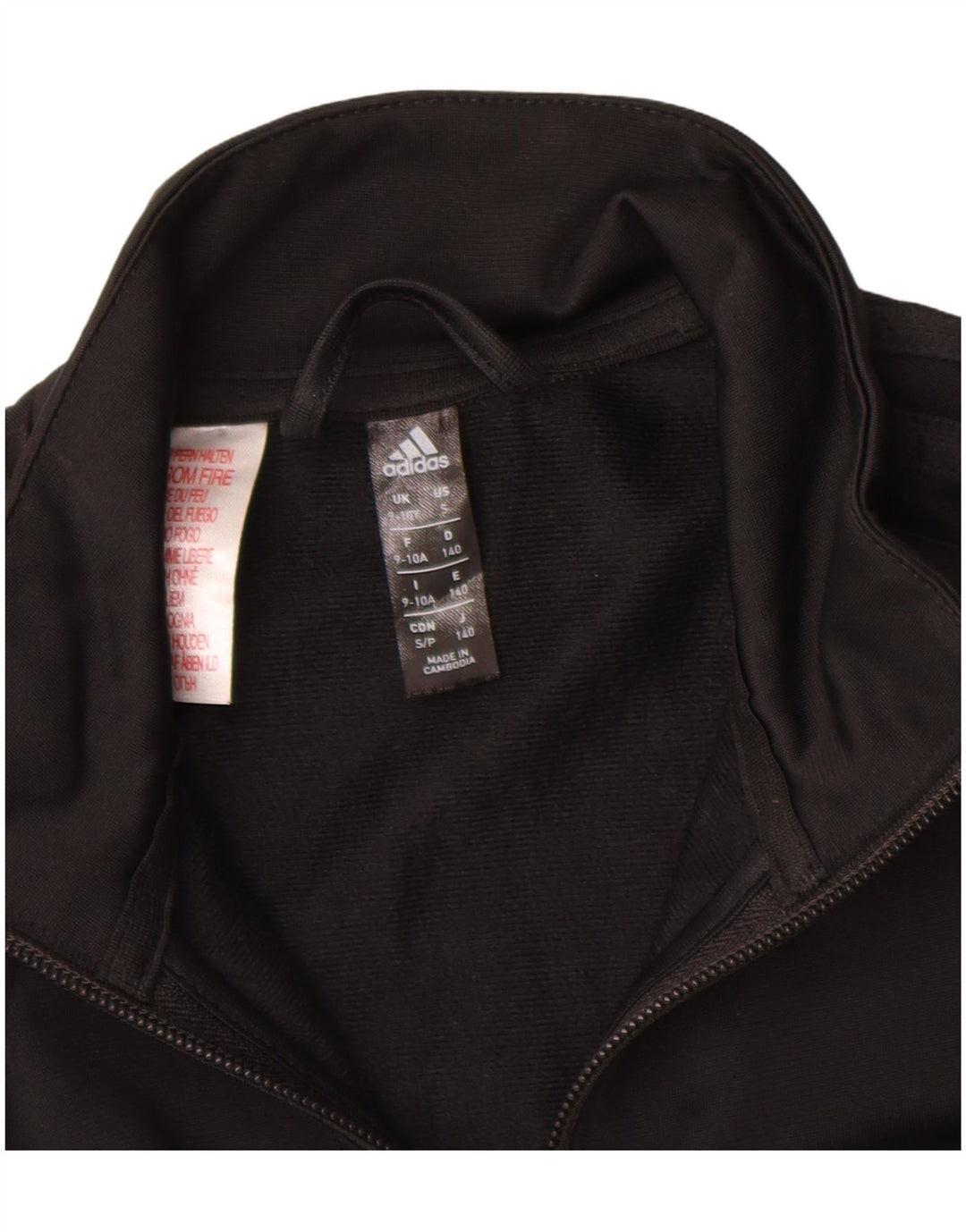 Adidas Boys Climalite Tracksuit Top Jacket 9-10 Years Black Polyester