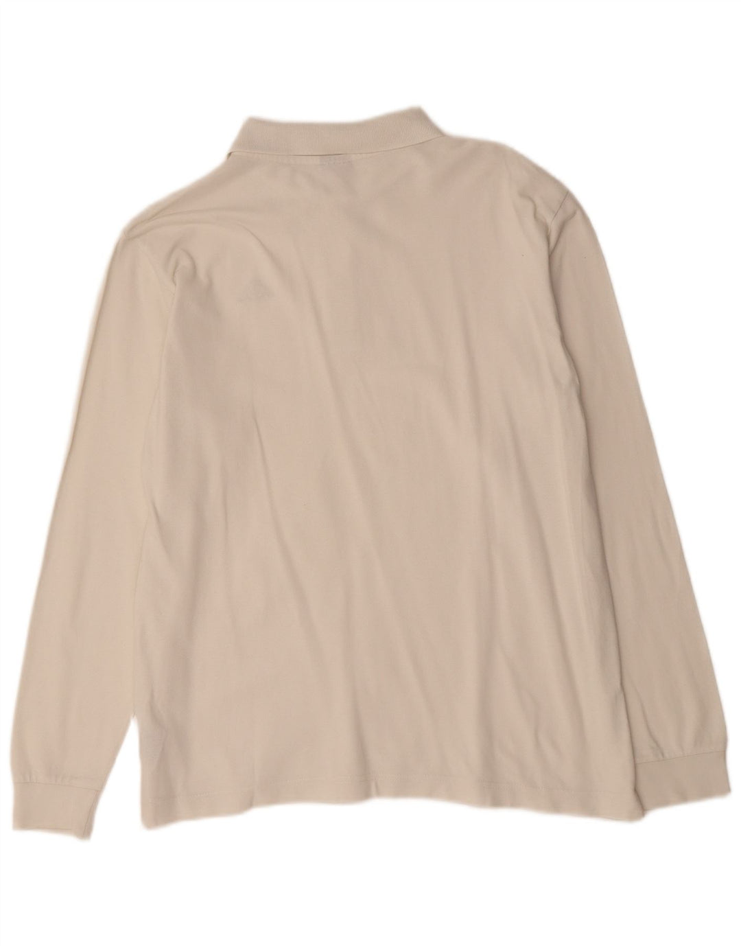 KAPPA Mens Long Sleeve Polo Shirt Medium Off White Cotton