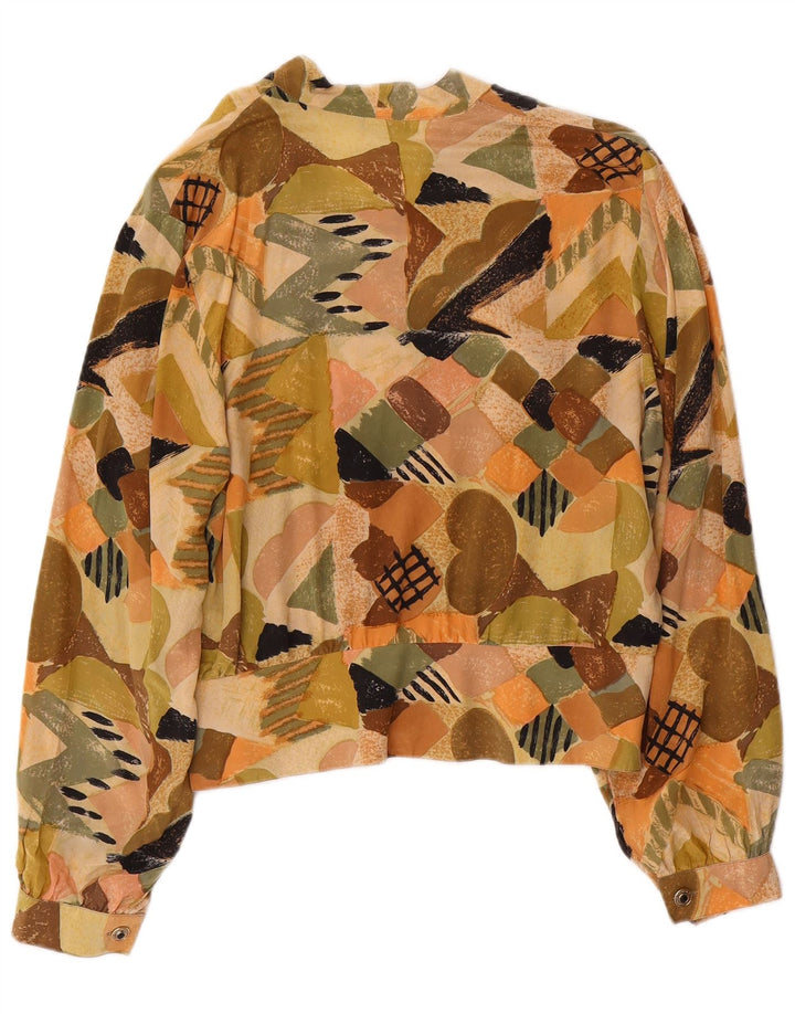 VINTAGE Womens Crop Shirt Blouse IT 44 Medium Multicoloured Geometric