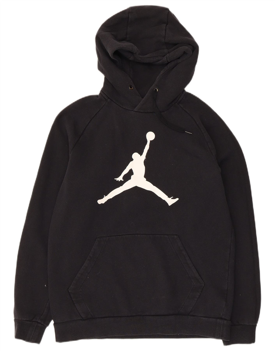 JORDAN Mens Graphic Hoodie Jumper Medium Black Cotton
