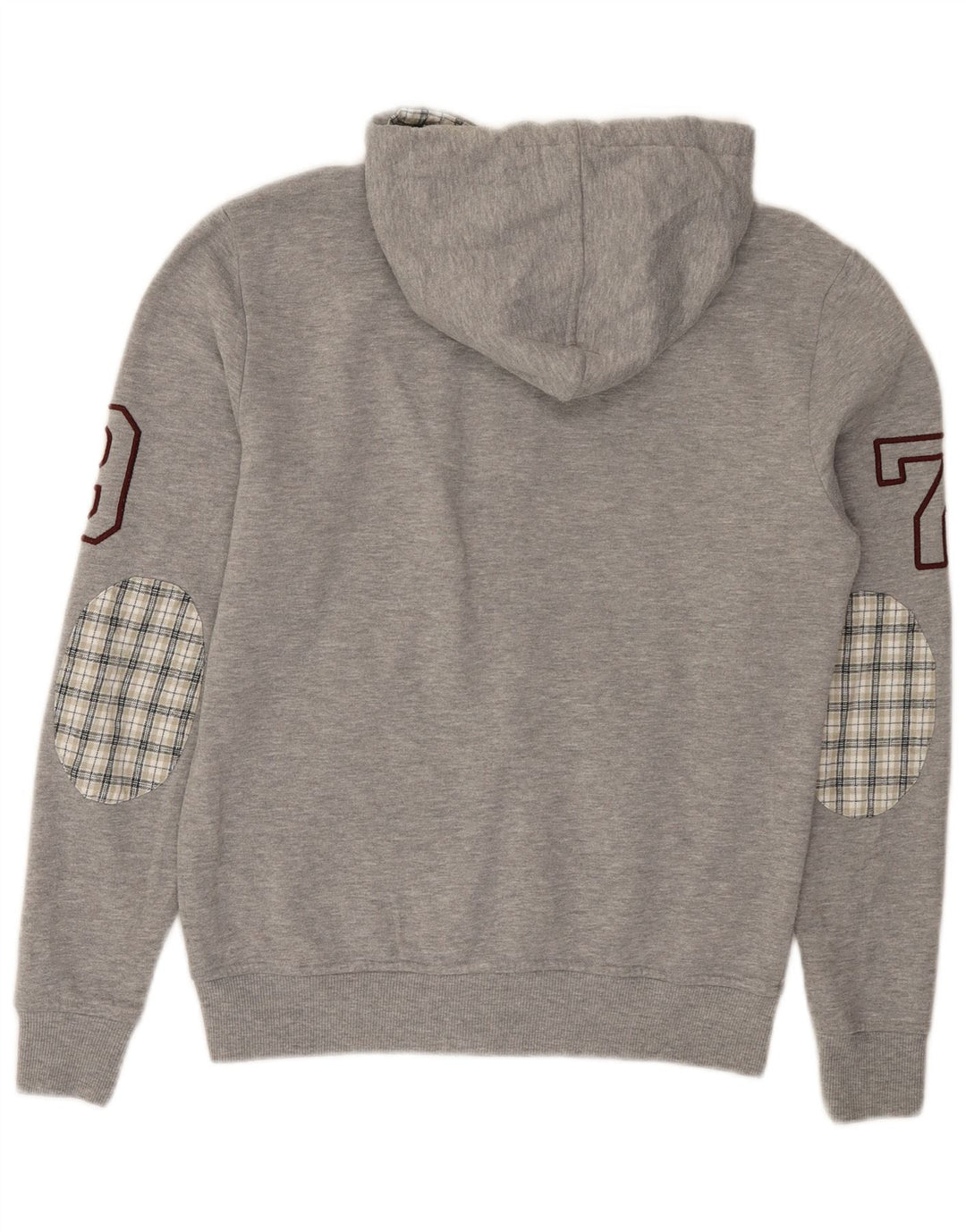 Think Pink Womens Graphic Zip Hoodie Sweater UK 14 Medium Grey Flecked