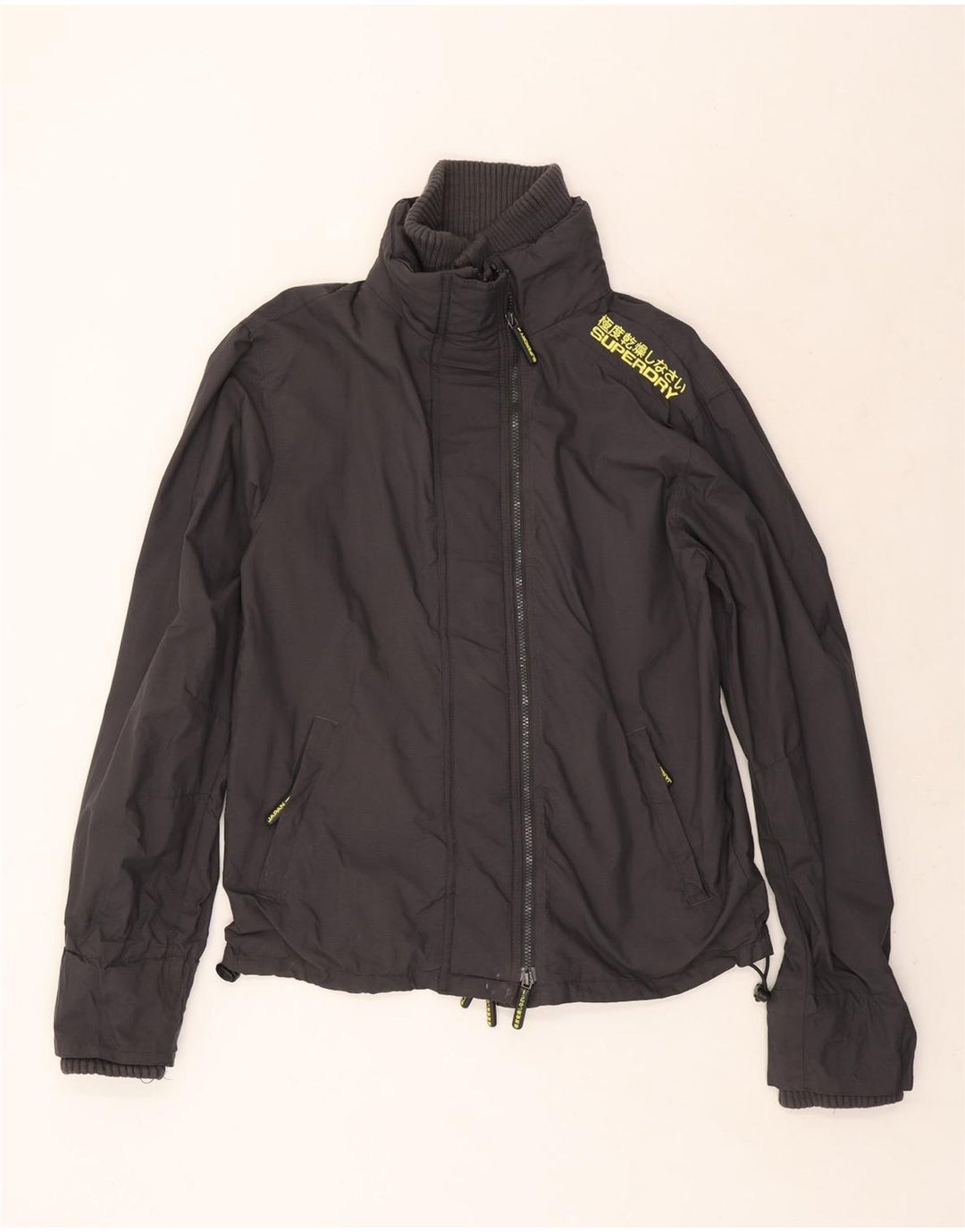 Superdry Mens Graphic Rain Jacket UK 42 XL Grey Nylon
