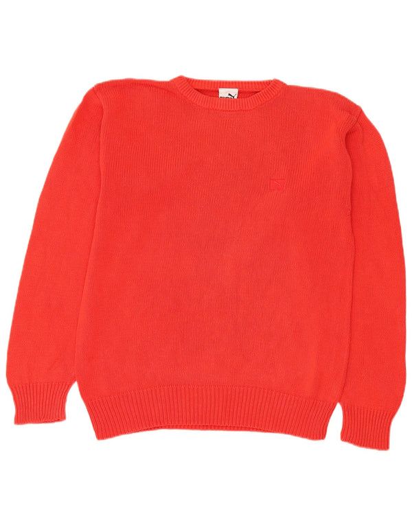 Puma Mens Crew Neck Jumper Sweater Small Red Cotton