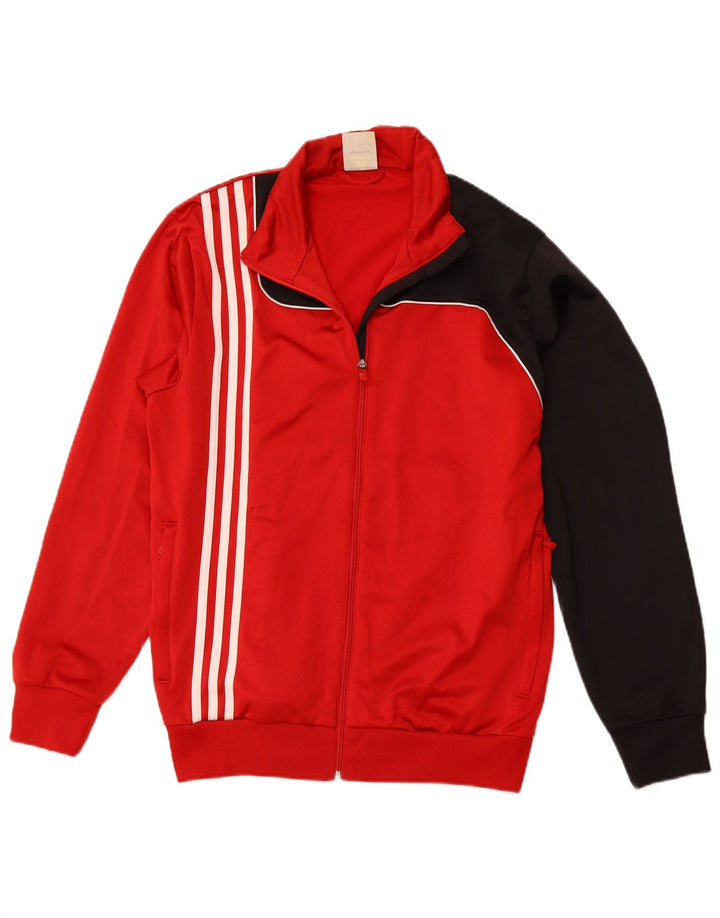 ADIDAS Mens Tracksuit Top Jacket UK 40/42 Medium Red Colourblock Sports