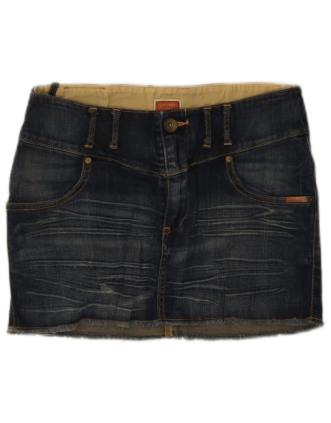 SUPERDRY Womens Mini Denim Skirt W30 Medium Blue Cotton