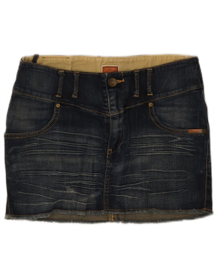 SUPERDRY Womens Mini Denim Skirt W30 Medium Blue Cotton