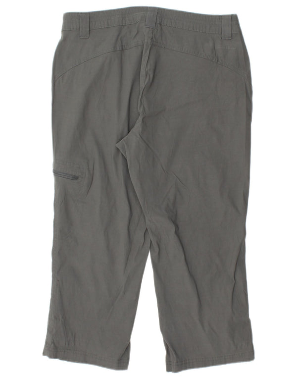 EDDIE BAUER Womens Straight Capri Trousers US 6 Medium W28 L20 Grey Nylon