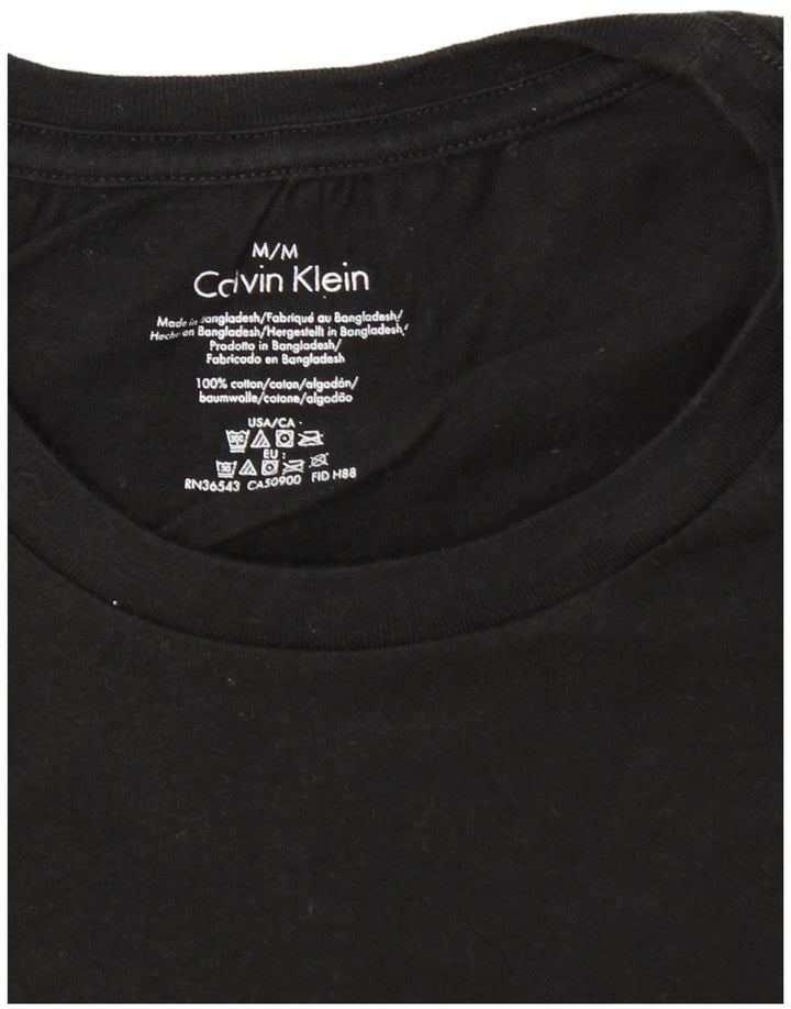 CALVIN KLEIN Mens T-Shirt Top Medium Black Cotton