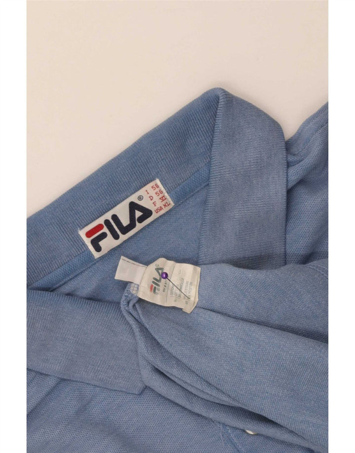 Fila Mens Polo Shirt XL Blue Cotton