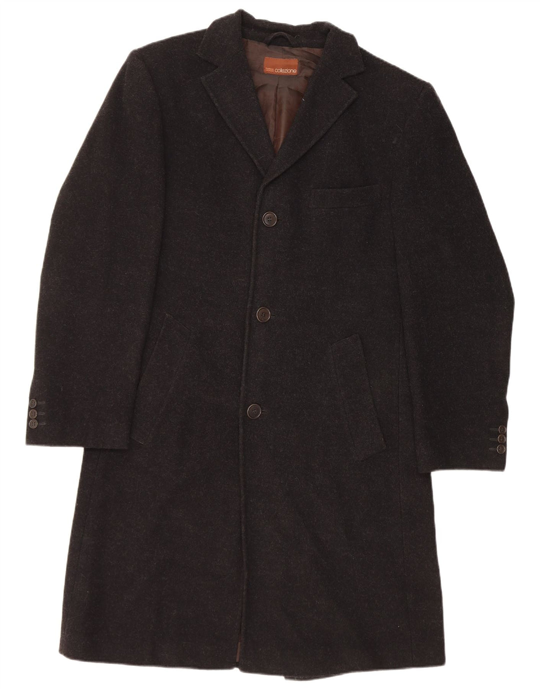 Marks & Spencer Mens Overcoat UK 36 Small Grey Wool