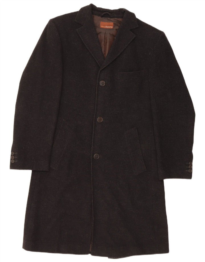 Marks & Spencer Mens Overcoat UK 36 Small Grey Wool