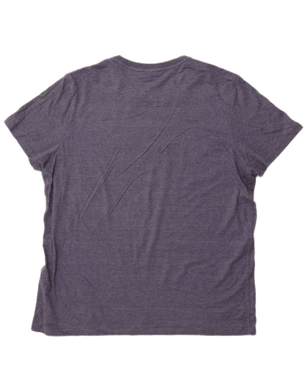 Superdry Mens Graphic T-Shirt Top 3XL Navy Blue Pinstripe Cotton