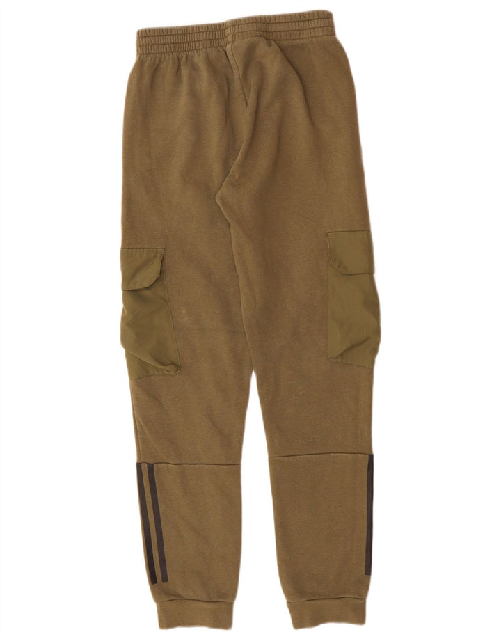 ADIDAS Boys Cargo Tracksuit Trousers Joggers 11-12 Years  Khaki Cotton