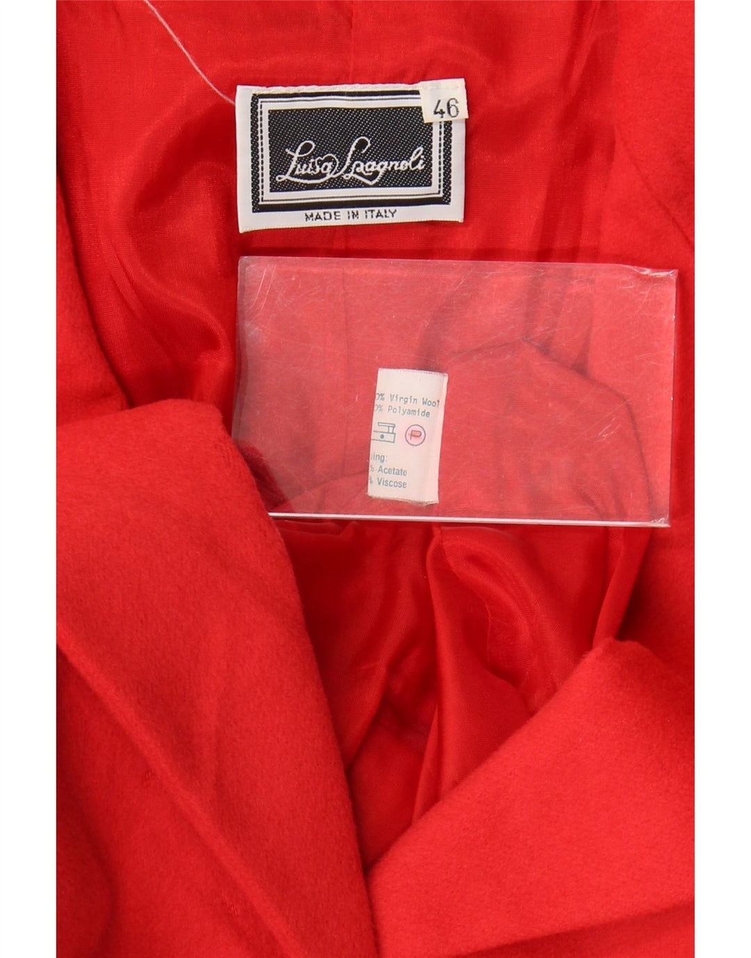 Luisa Spagnoli Womens 3 Button Blazer Jacket IT 46 Large Red Virgin Wool