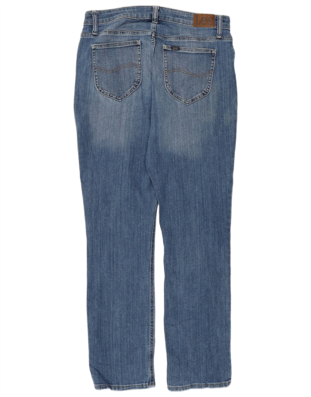LEE Womens Mid Rise Regular Fit Straight Jeans US 10 Large W32 L29 Blue