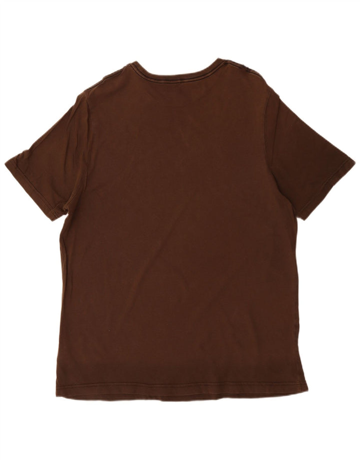 PUMA Mens Graphic T-Shirt Top XL Brown Cotton