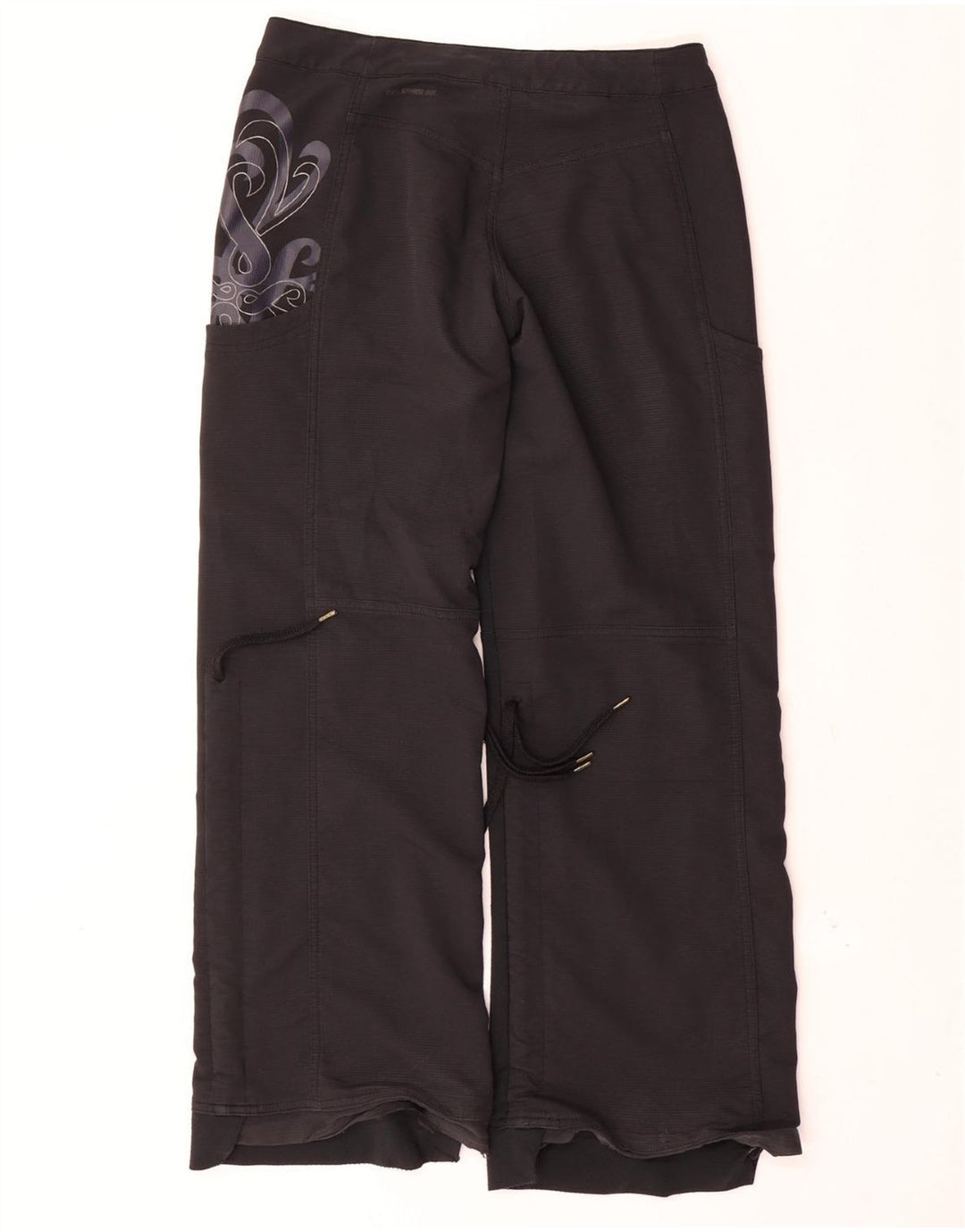 Nike Womens Straight Waterproof Trousers UK 8 Small W30 L30 Black Paisley