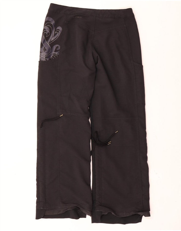 Nike Womens Straight Waterproof Trousers UK 8 Small W30 L30 Black Paisley