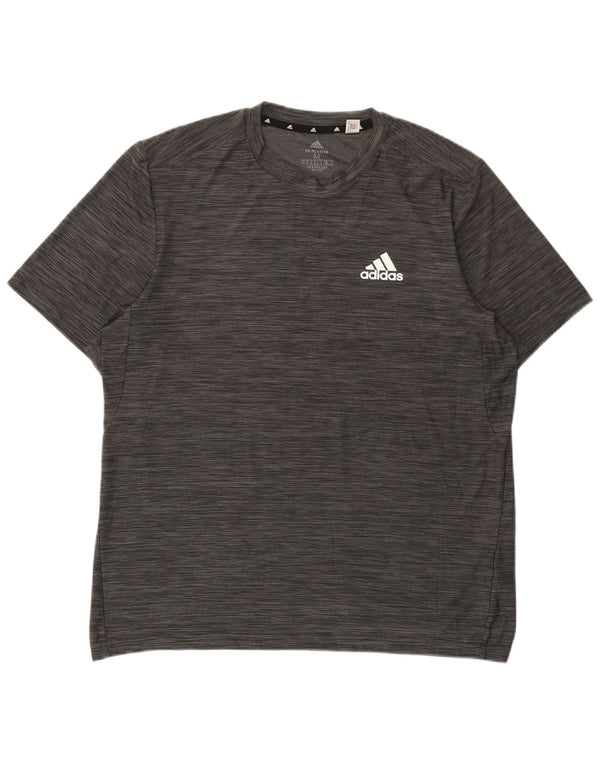 Adidas Mens Aeroready T-Shirt Top Medium Grey Flecked Polyester