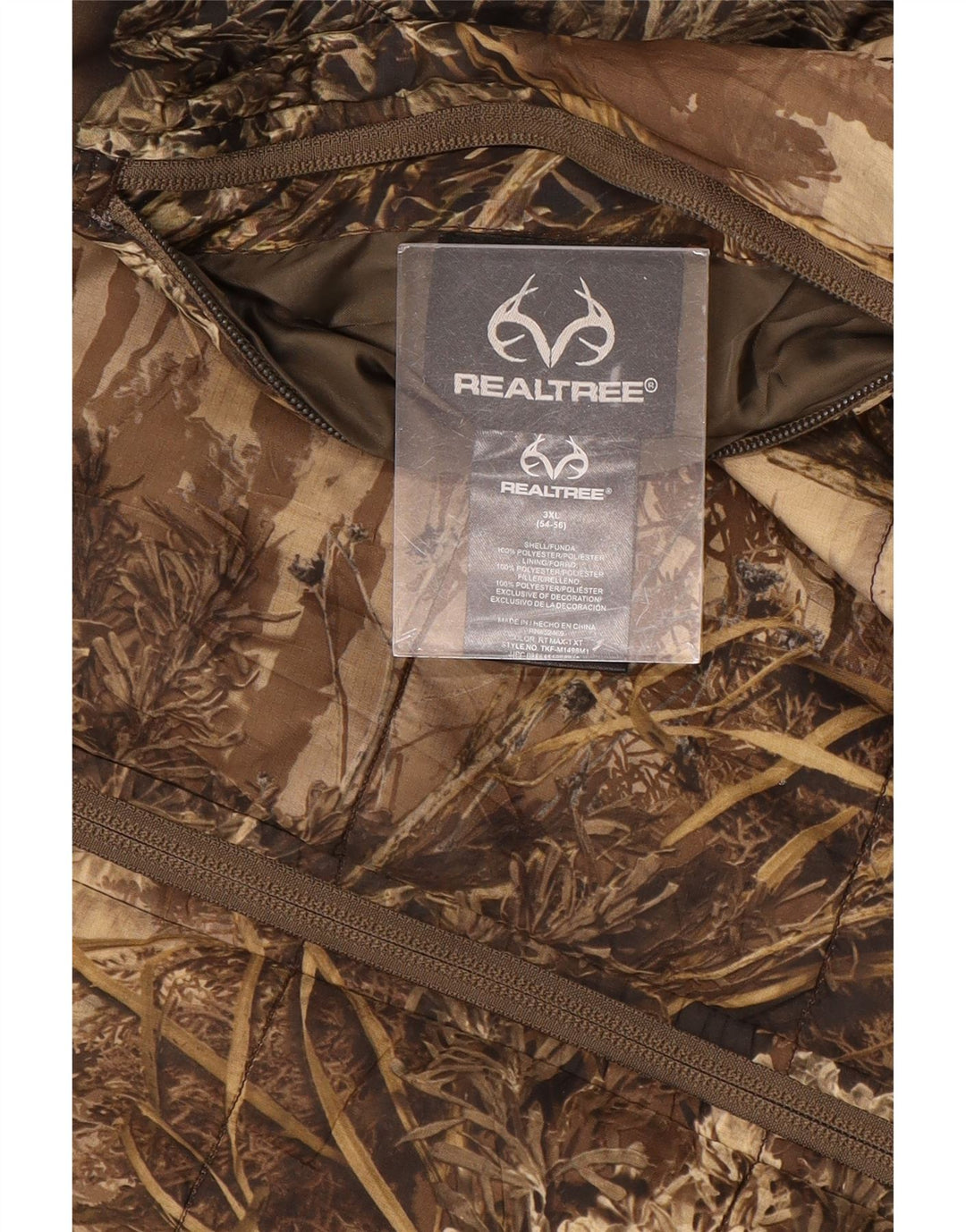 REALTREE Mens Reversible Gilet IT 54/56 3XL Brown Camouflage Polyester
