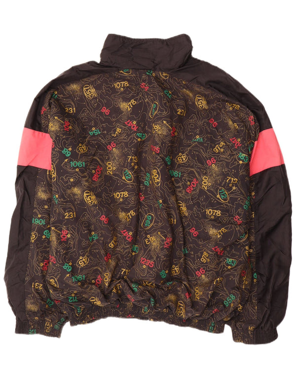 Uhlsport Mens Graphic Tracksuit Top Jacket XL Black Colourblock Cotton