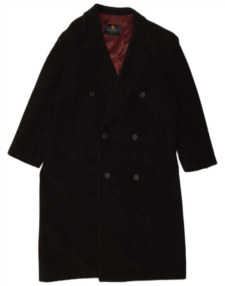 BUGATTI Mens Loose Fit Double Breasted Coat IT 48 Medium Black Wool