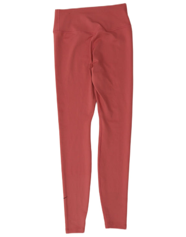 NIKE Womens Dri Fit Leggings UK 8 Small  Pink Polyester