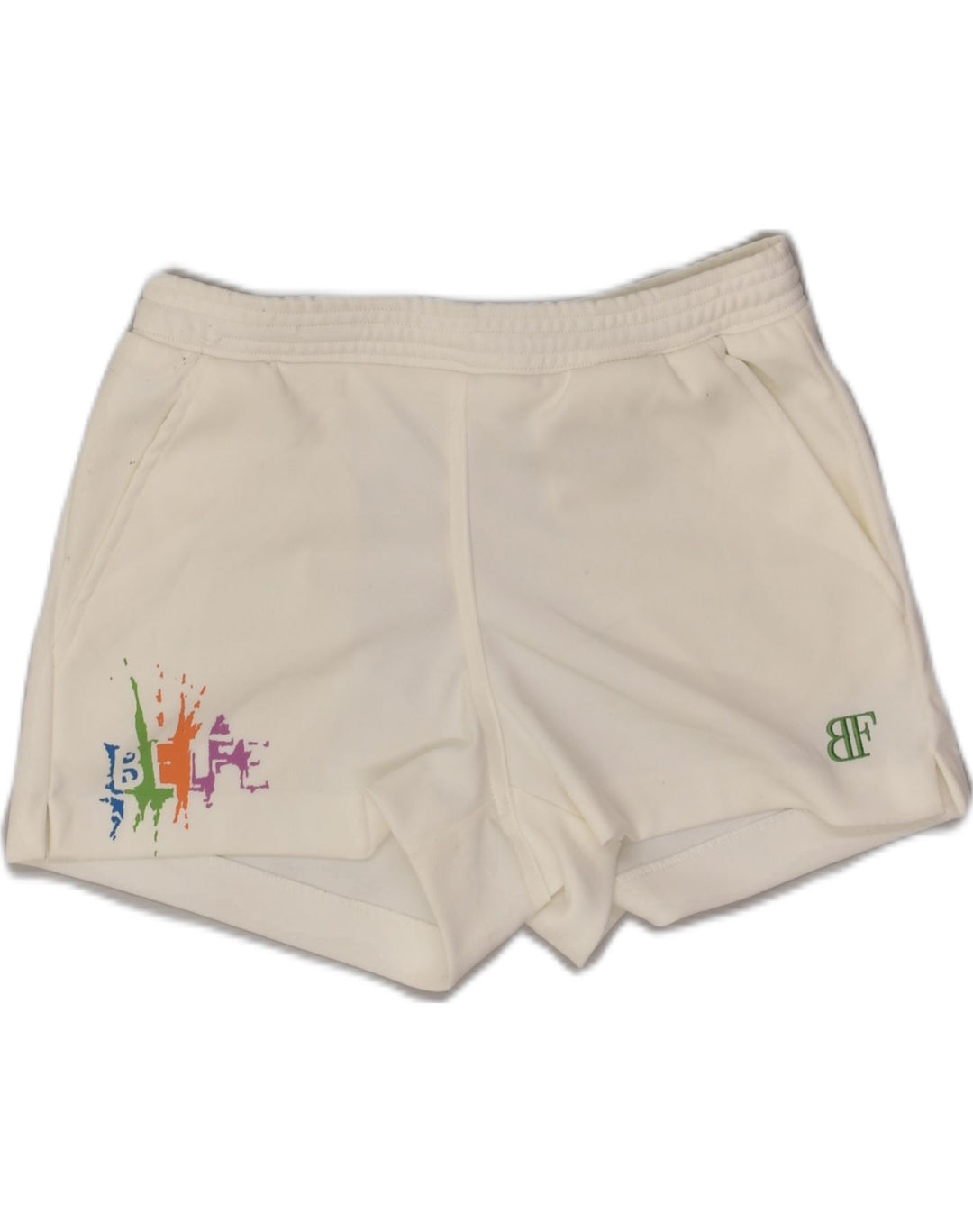 BELFE Womens Sport Shorts IT 44 XS White Polyester | Vintage Belfe | Thrift | Second-Hand Belfe | Used Clothing | Messina Hembry 