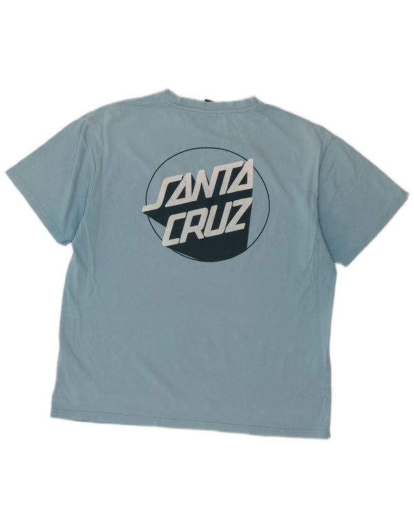 Santa Cruz Mens Graphic T-Shirt Top Medium Blue Cotton