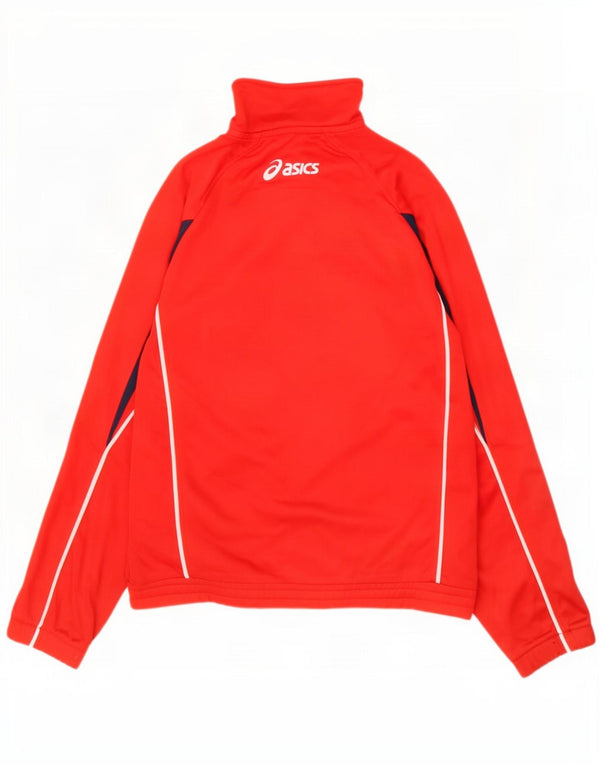 Asics Mens Graphic Tracksuit Top Jacket XL Red Colourblock Polyester