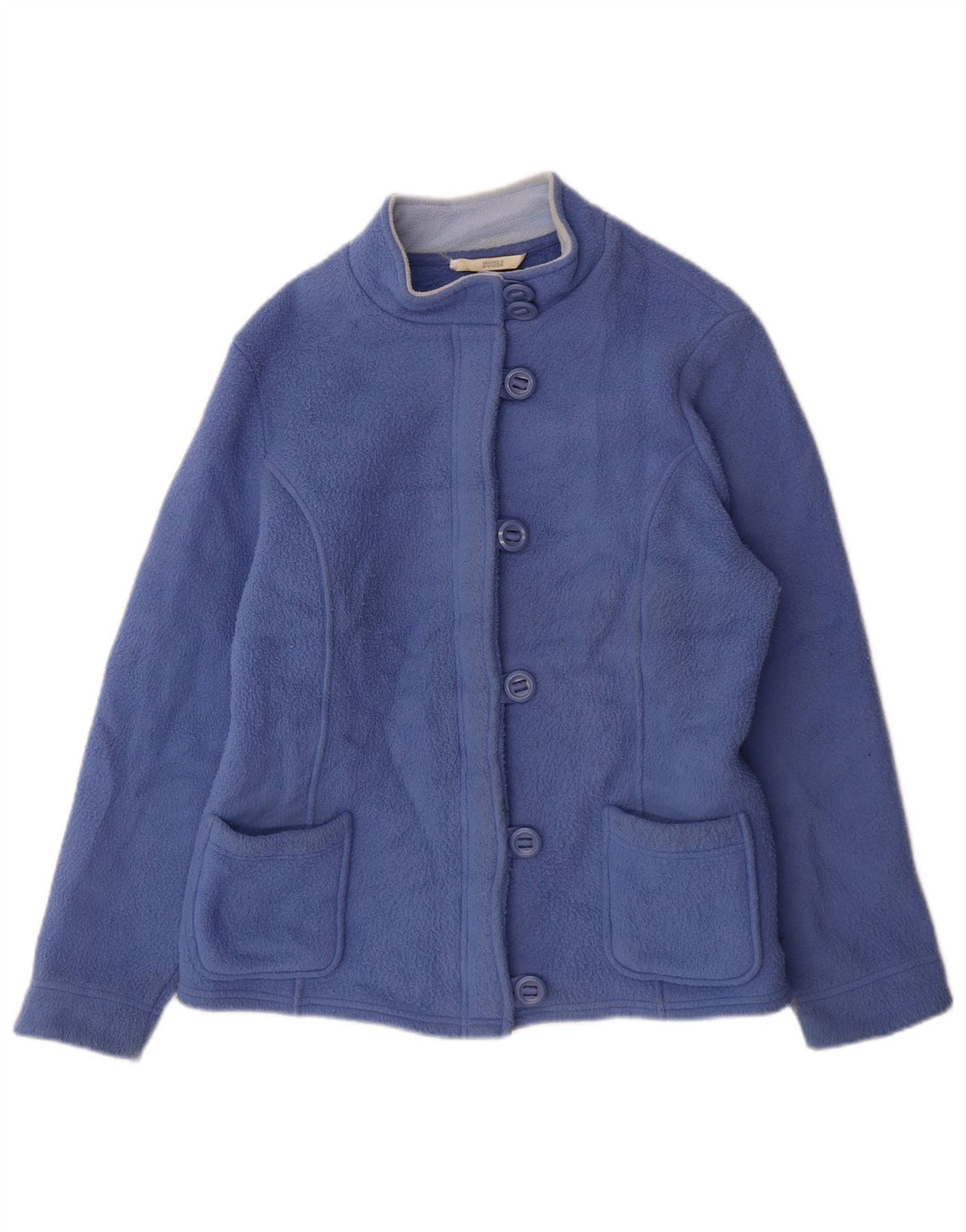 Marks & Spencer Womens Fleece Jacket UK 14 Large Blue Polyester