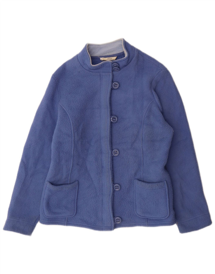 Marks & Spencer Womens Fleece Jacket UK 14 Large Blue Polyester
