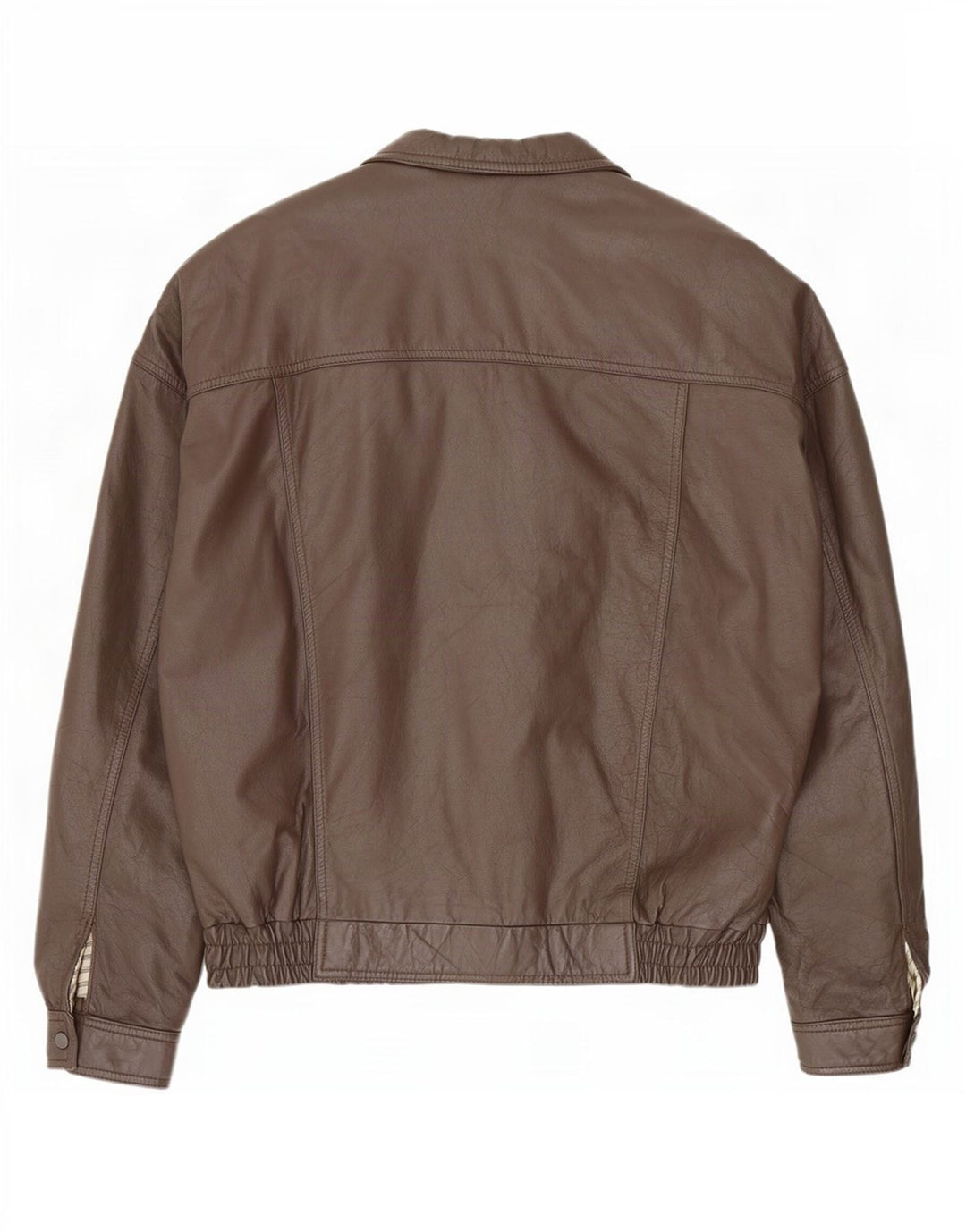 Vintage Mens Bomber Leather Jacket IT 58 4XL Brown