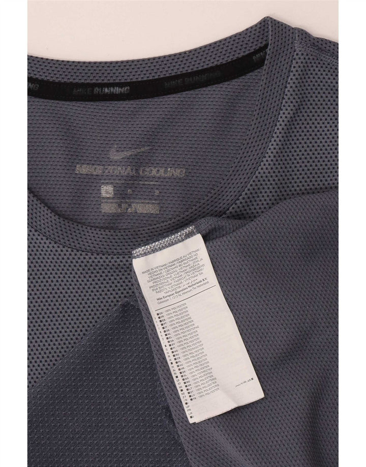 Nike Mens Short Sleeve T-Shirt Top Large Blue Flecked Polyester