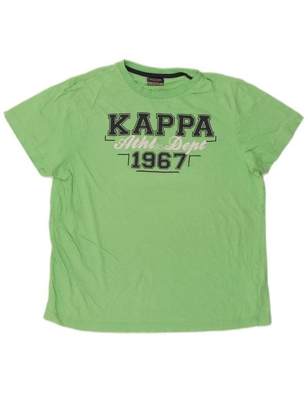 Kappa Mens Graphic T-Shirt Top Large Green Cotton