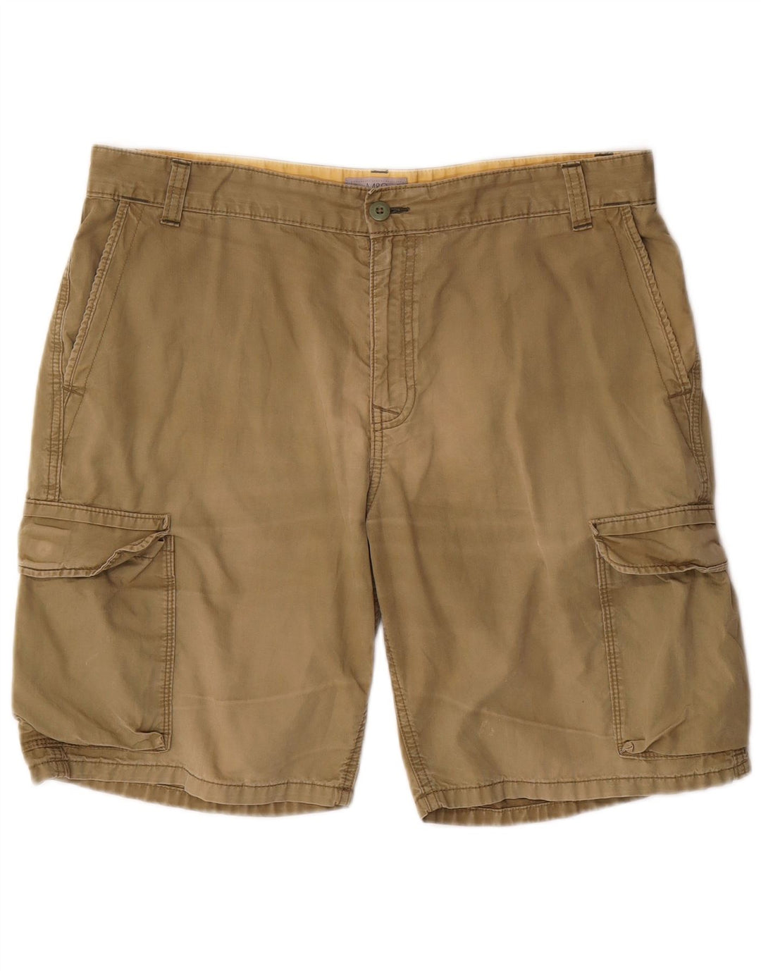 Marks & Spencer Mens Regular Fit Cargo Shorts W36 Large Khaki Cotton