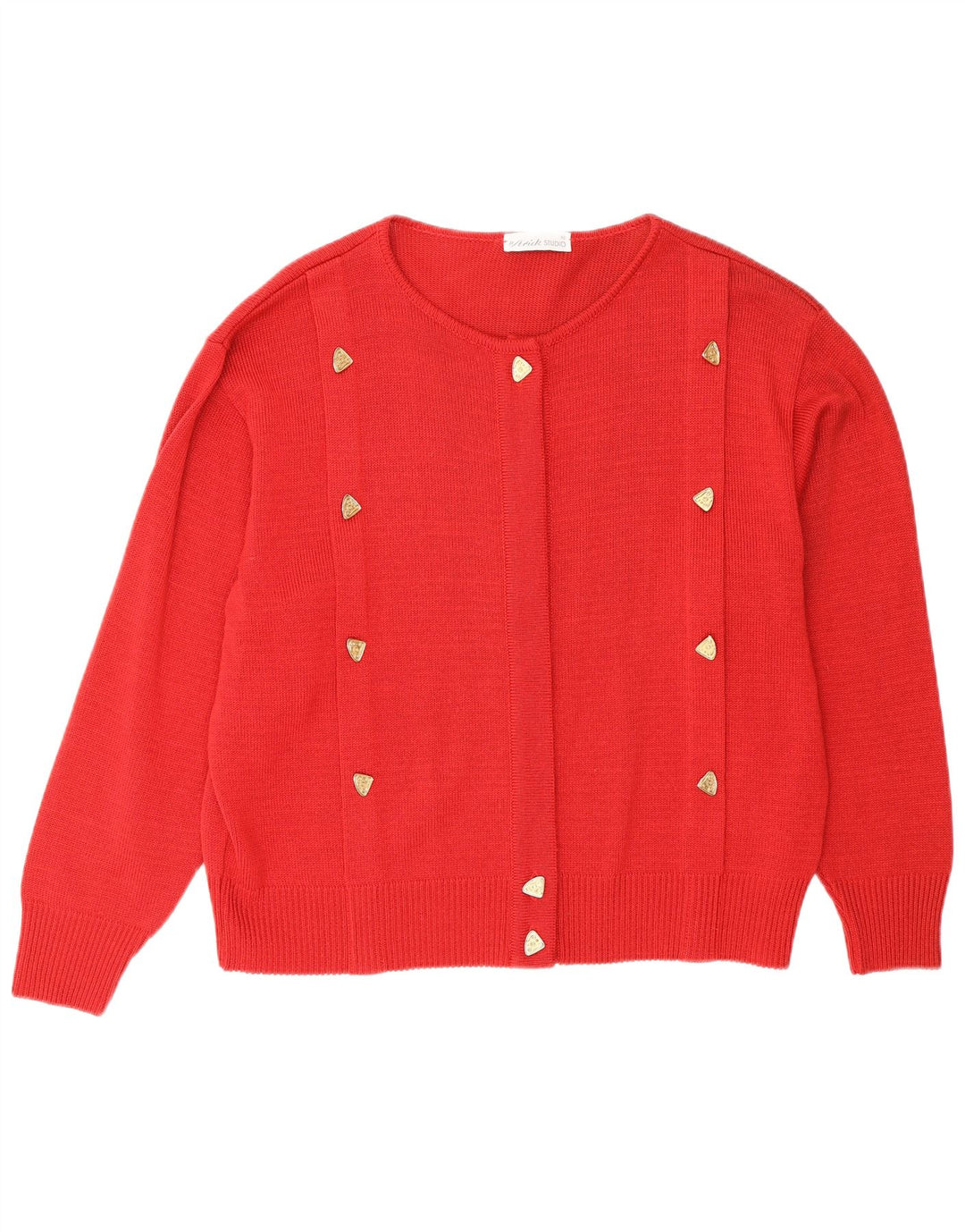 Vintage Womens Oversized Cardigan Sweater IT 42 Medium Red Cotton