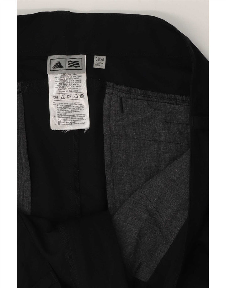 Adidas Mens Slim Chino Trousers W34 L30 Black Polyester