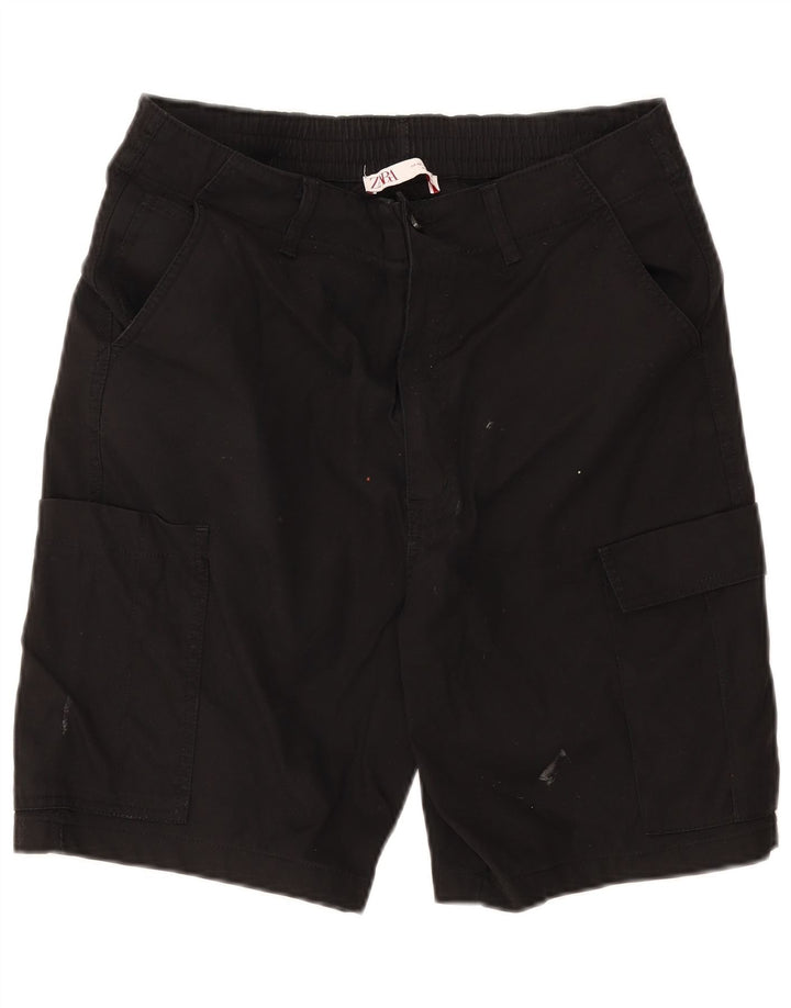 Zara Mens Cargo Shorts EU 42 Large W32 Black