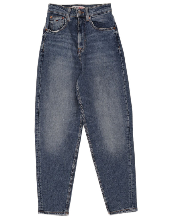 Tommy Hilfiger Womens Mom High Rise Tapered Jeans W24 L25 Blue Cotton