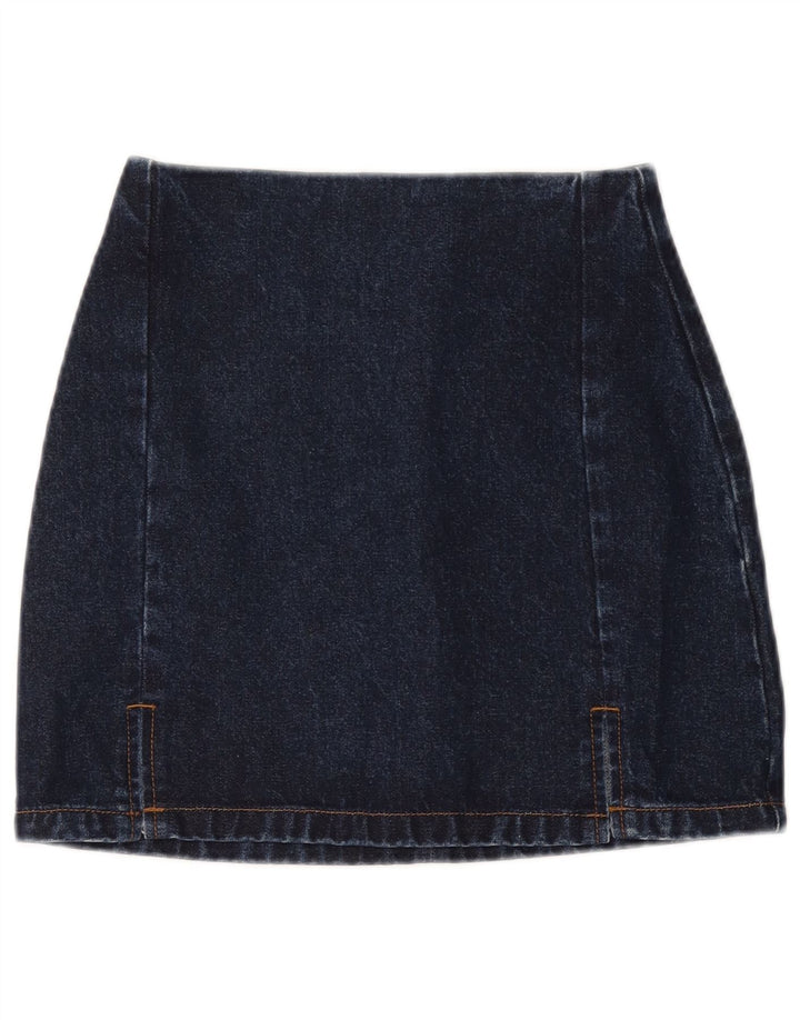 VINTAGE Womens Denim Skirt W24 XS  Navy Blue