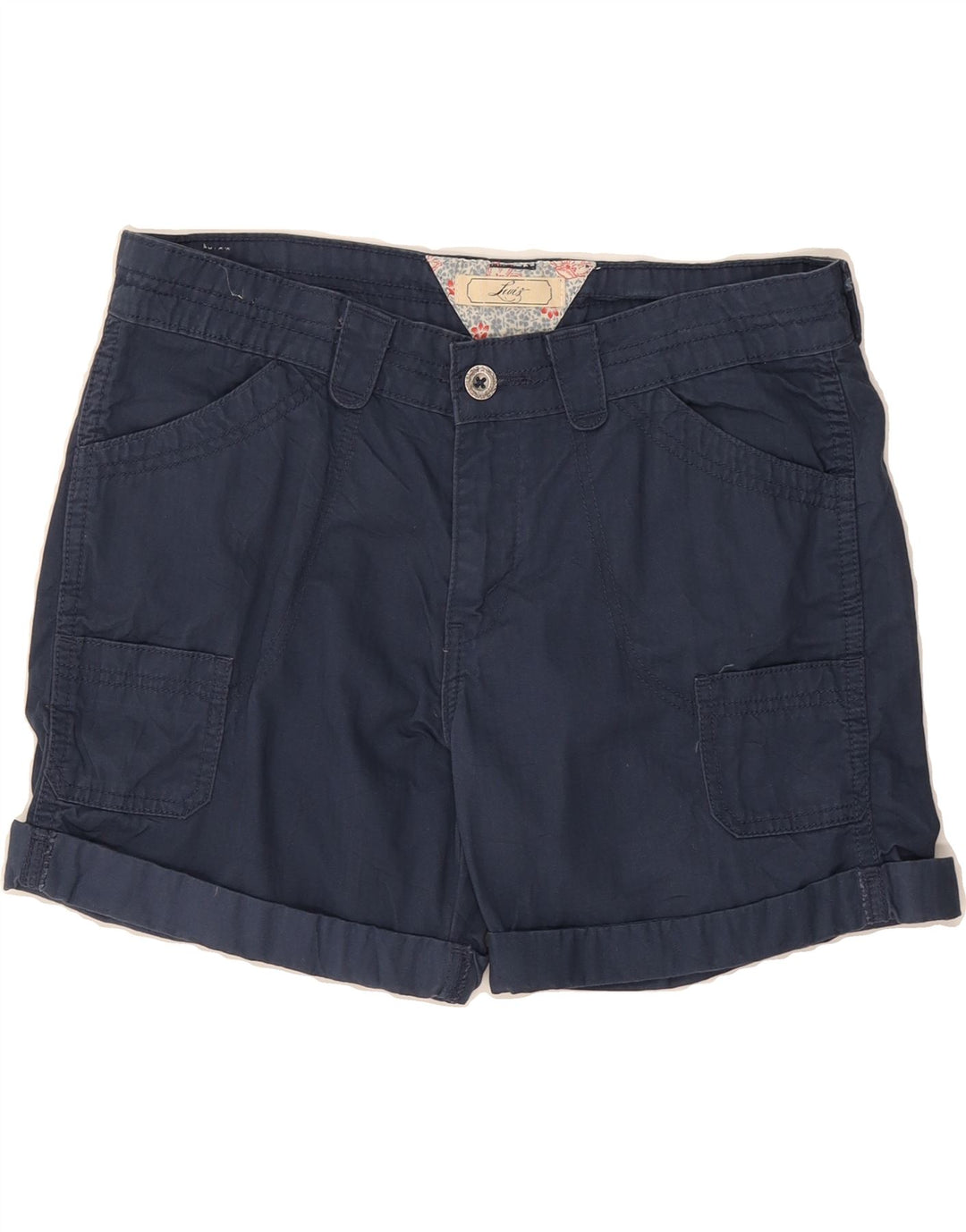 LEVI'S Womens Cargo Shorts US 10 Large W34  Navy Blue Cotton Vintage Levi's and Second-Hand Levi's from Messina Hembry 