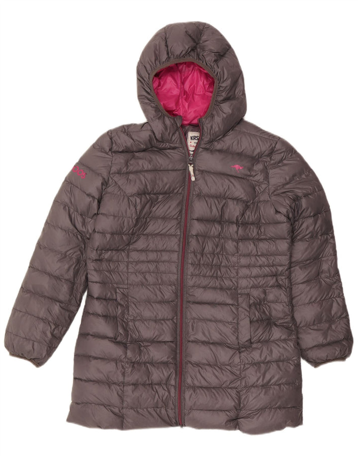 Kangaroos Womens Hooded Padded Jacket UK 18 XL Grey Polyamide