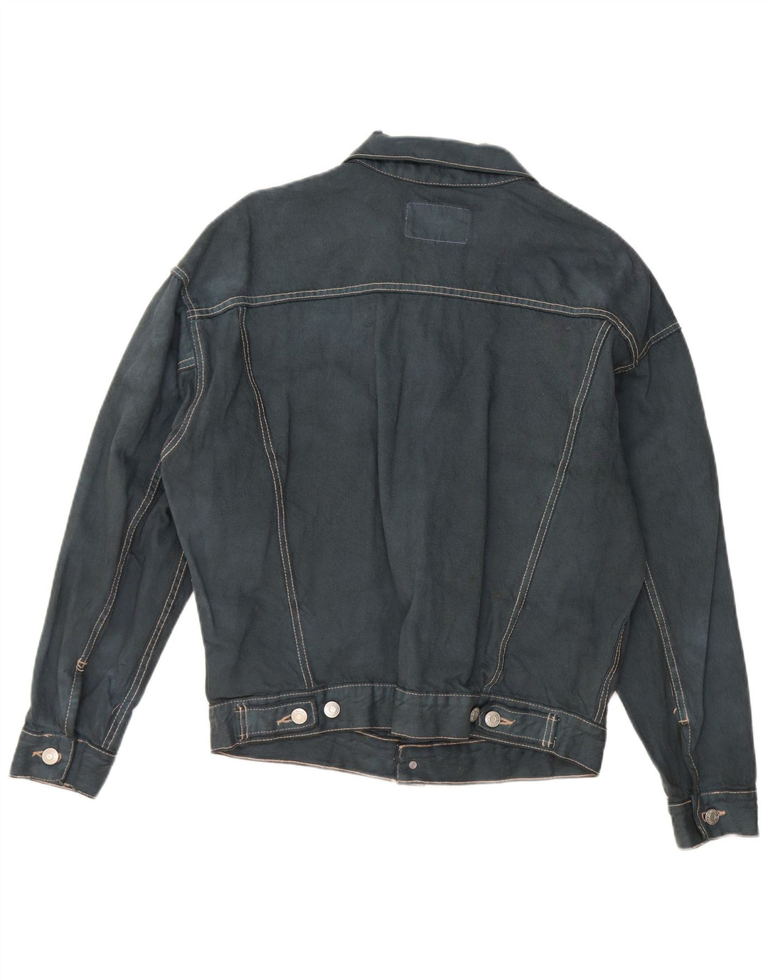 ZARA Mens Denim Jacket UK 38 Medium Navy Blue Cotton