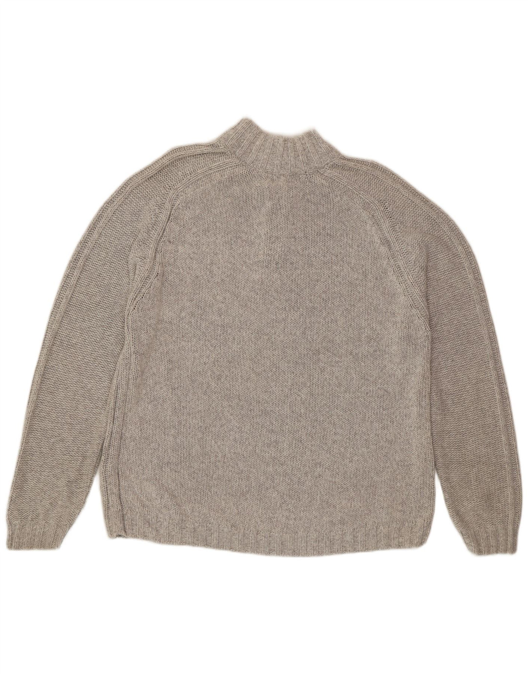 Marks & Spencer Mens Zip Neck Jumper Sweater Large Grey Cotton