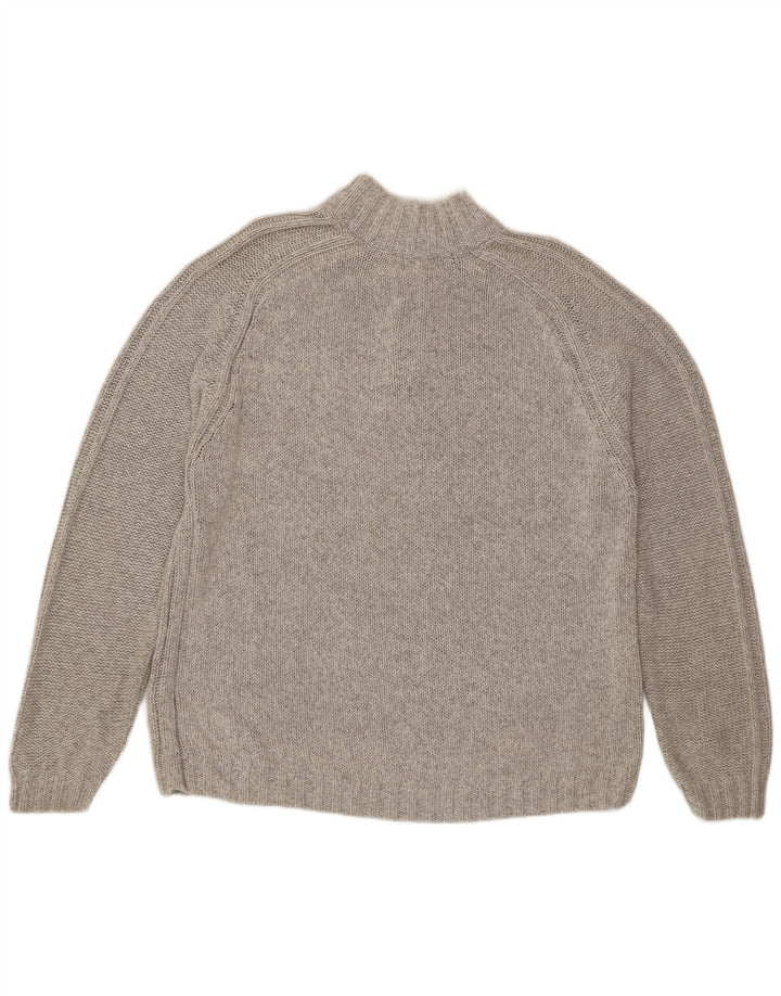 Marks & Spencer Mens Zip Neck Jumper Sweater Large Grey Cotton