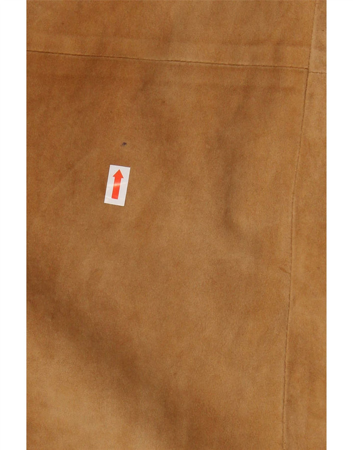 VINTAGE Womens Suede A-Line Skirt W24 XS Brown